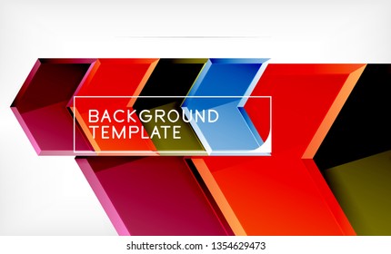 Shiny glossy arrows background, clean modern geometric design, futuristic composition, vector illustration