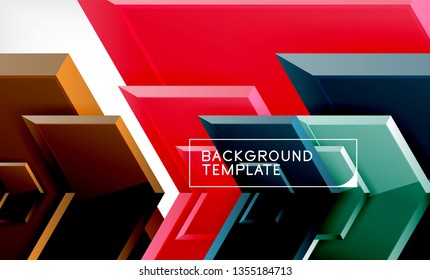 Shiny glossy arrows background, clean modern geometric design, futuristic composition, vector illustration
