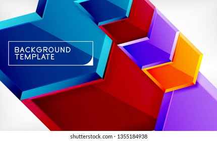 Shiny glossy arrows background, clean modern geometric design, futuristic composition, vector illustration