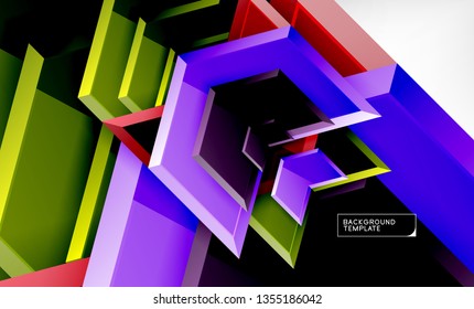 Shiny glossy arrows background, clean modern geometric design, futuristic composition, vector illustration