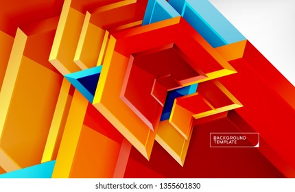 Fundo brilhante das setas brilhantes, design geométrico moderno limpo, composição futurista, ilustração vetorial