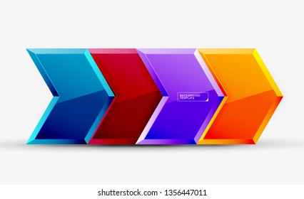 Shiny glossy arrows background, clean modern geometric design, futuristic composition, vector illustration