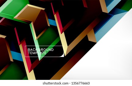 Shiny glossy arrows background, clean modern geometric design, futuristic composition, vector illustration