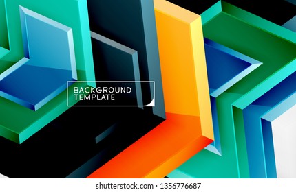 Shiny glossy arrows background, clean modern geometric design, futuristic composition, vector illustration