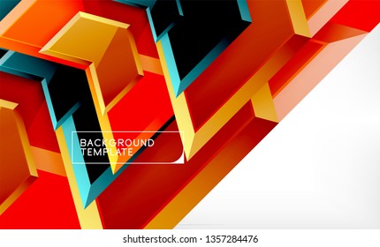 Shiny glossy arrows background, clean modern geometric design, futuristic composition, vector illustration