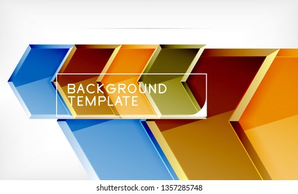 Shiny glossy arrows background, clean modern geometric design, futuristic composition, vector illustration