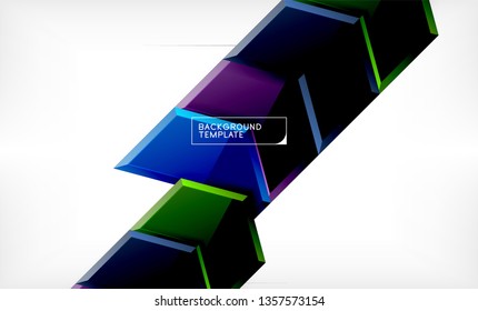 Shiny glossy arrows background, clean modern geometric design, futuristic composition, vector illustration