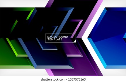 Shiny glossy arrows background, clean modern geometric design, futuristic composition, vector illustration
