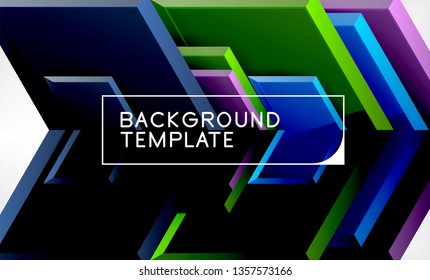Shiny glossy arrows background, clean modern geometric design, futuristic composition, vector illustration