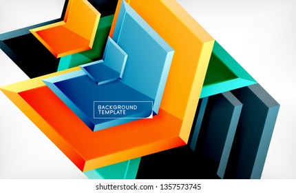 Shiny glossy arrows background, clean modern geometric design, futuristic composition, vector illustration