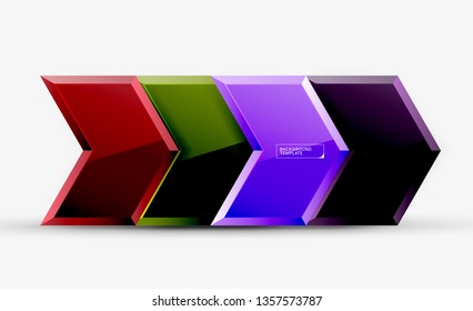 Shiny glossy arrows background, clean modern geometric design, futuristic composition, vector illustration