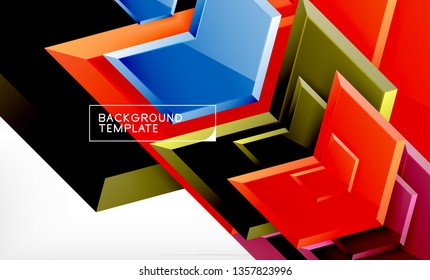 Shiny glossy arrows background, clean modern geometric design, futuristic composition, vector illustration