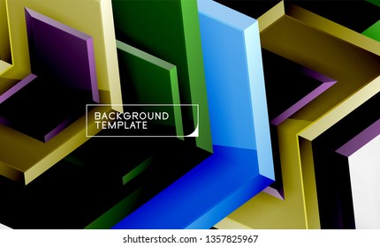 Shiny glossy arrows background, clean modern geometric design, futuristic composition, vector illustration
