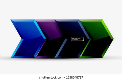 Fundo brilhante das setas brilhantes, design geométrico moderno limpo, composição futurista, ilustração vetorial