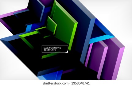 Fondo brillante brillante brillante, diseño geométrico moderno limpio, composición futurista, ilustración vectorial