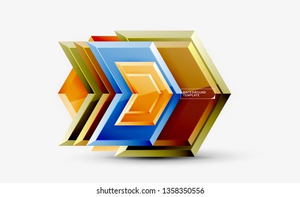 Fondo brillante brillante brillante, diseño geométrico moderno limpio, composición futurista, ilustración vectorial