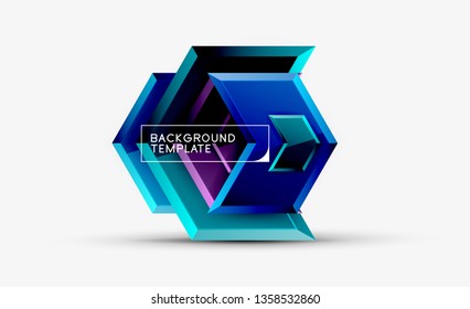 Shiny glossy arrows background, clean modern geometric design, futuristic composition, vector illustration