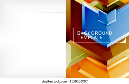 Shiny glossy arrows background, clean modern geometric design, futuristic composition, vector illustration