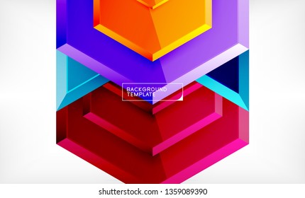 Shiny glossy arrows background, clean modern geometric design, futuristic composition, vector illustration