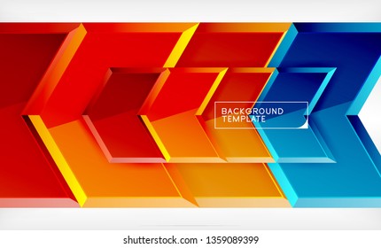 Shiny glossy arrows background, clean modern geometric design, futuristic composition, vector illustration