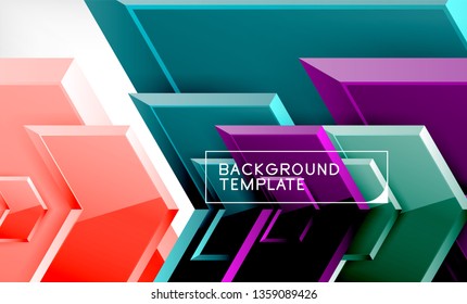 Fondo brillante brillante brillante, diseño geométrico moderno limpio, composición futurista, ilustración vectorial