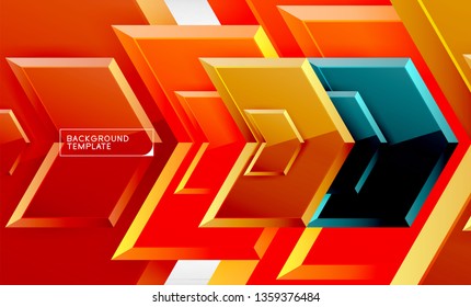 Shiny glossy arrows background, clean modern geometric design, futuristic composition, vector illustration