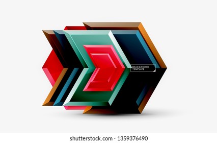 Shiny glossy arrows background, clean modern geometric design, futuristic composition, vector illustration