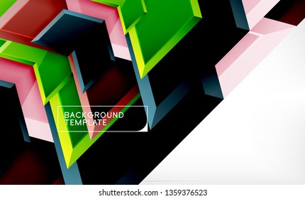 Shiny glossy arrows background, clean modern geometric design, futuristic composition, vector illustration