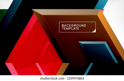 Shiny glossy arrows background, clean modern geometric design, futuristic composition, vector illustration
