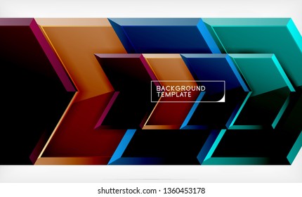 Shiny glossy arrows background, clean modern geometric design, futuristic composition, vector illustration