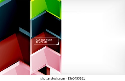 Shiny glossy arrows background, clean modern geometric design, futuristic composition, vector illustration