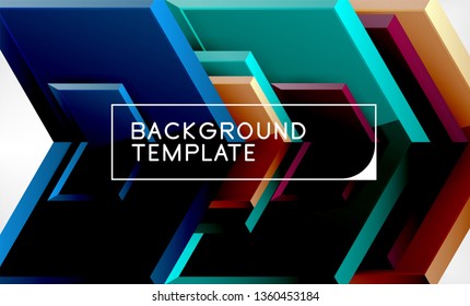 Shiny glossy arrows background, clean modern geometric design, futuristic composition, vector illustration