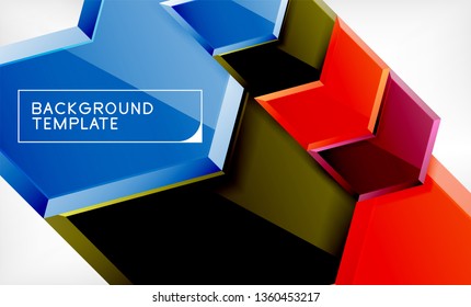 Shiny glossy arrows background, clean modern geometric design, futuristic composition, vector illustration