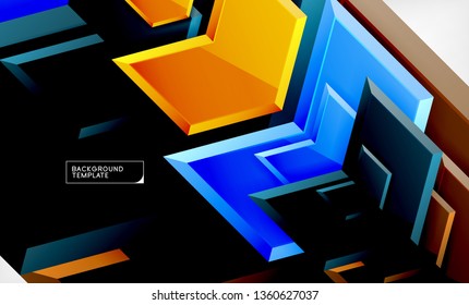 Shiny glossy arrows background, clean modern geometric design, futuristic composition, vector illustration