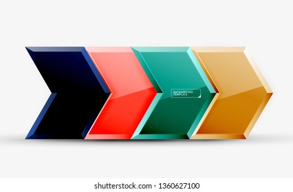 Shiny glossy arrows background, clean modern geometric design, futuristic composition, vector illustration
