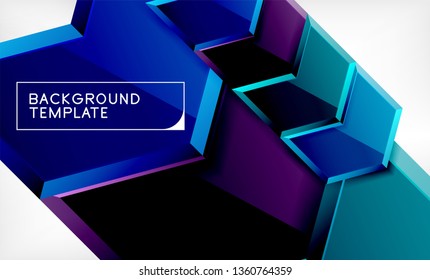 Shiny glossy arrows background, clean modern geometric design, futuristic composition, vector illustration