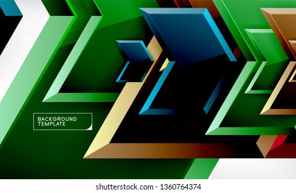 Shiny glossy arrows background, clean modern geometric design, futuristic composition, vector illustration