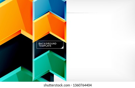 Shiny glossy arrows background, clean modern geometric design, futuristic composition, vector illustration