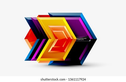 Shiny glossy arrows background, clean modern geometric design, futuristic composition, vector illustration