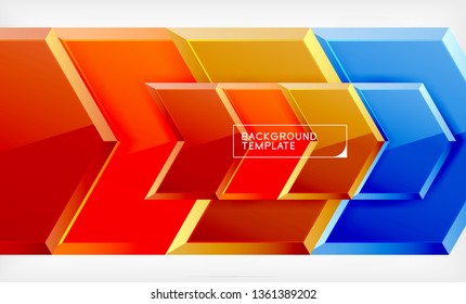 Shiny glossy arrows background, clean modern geometric design, futuristic composition, vector illustration