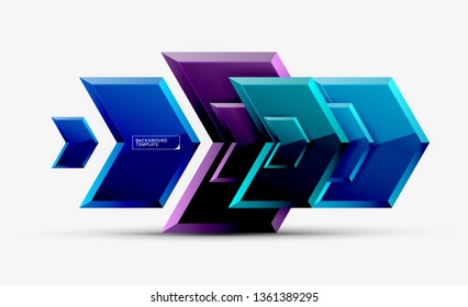 Shiny glossy arrows background, clean modern geometric design, futuristic composition, vector illustration