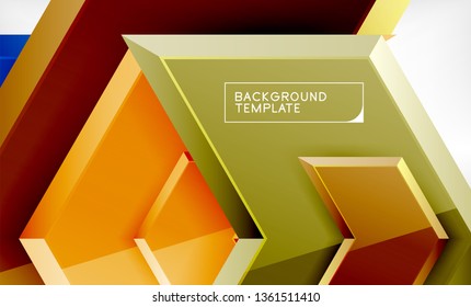 Shiny glossy arrows background, clean modern geometric design, futuristic composition, vector illustration