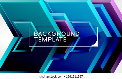 Shiny glossy arrows background, clean modern geometric design, futuristic composition, vector illustration