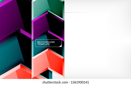 Shiny glossy arrows background, clean modern geometric design, futuristic composition, vector illustration