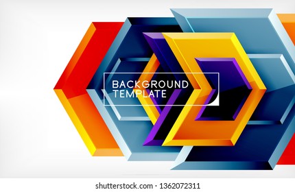Shiny glossy arrows background, clean modern geometric design, futuristic composition, vector illustration
