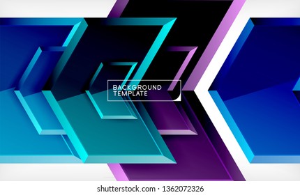 Shiny glossy arrows background, clean modern geometric design, futuristic composition, vector illustration