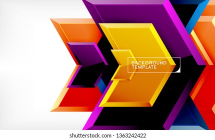 Shiny glossy arrows background, clean modern geometric design, futuristic composition, vector illustration