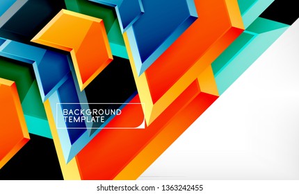 Shiny glossy arrows background, clean modern geometric design, futuristic composition, vector illustration