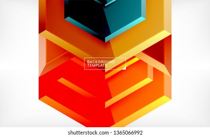 Shiny glossy arrows background, clean modern geometric design, futuristic composition, vector illustration