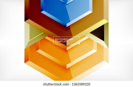 Shiny glossy arrows background, clean modern geometric design, futuristic composition, vector illustration